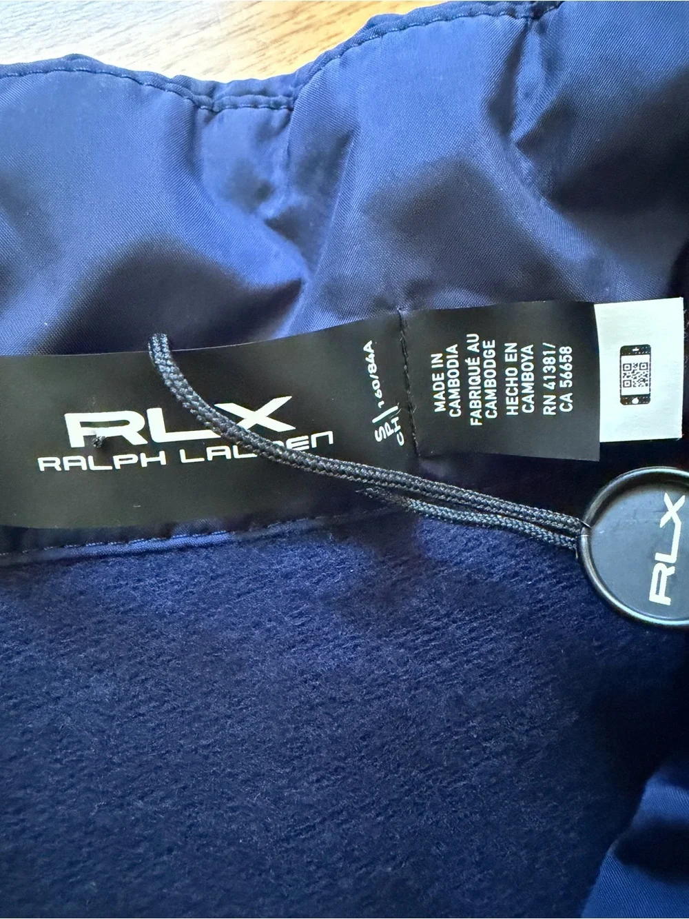 Ralph Lauren RLX Golf Quilted Panel Fleece Pullover Navy 1/4 Zip Size Small NWT